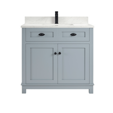 Load image into Gallery viewer, Legion Furniture WS2515-36-CD 36&quot; CADET FINISH SOLID WOOD SINK VANITY  WITH 1&#39; ARTIFICIAL STONE TOP