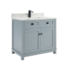 Load image into Gallery viewer, Legion Furniture WS2515-36-CD 36&quot; CADET FINISH SOLID WOOD SINK VANITY  WITH 1&#39; ARTIFICIAL STONE TOP