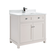 Load image into Gallery viewer, Legion Furniture WS2515-36-DW 36&quot; DREAMY WHITE FINISH SOLID WOOD SINK VANITY  WITH 1&#39; ARTIFICIAL STONE TOP