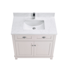 Load image into Gallery viewer, Legion Furniture WS2515-36-DW 36&quot; DREAMY WHITE FINISH SOLID WOOD SINK VANITY  WITH 1&#39; ARTIFICIAL STONE TOP