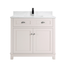 Load image into Gallery viewer, Legion Furniture WS2515-36-DW 36&quot; DREAMY WHITE FINISH SOLID WOOD SINK VANITY  WITH 1&#39; ARTIFICIAL STONE TOP