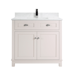 Legion Furniture WS2515-36-DW 36" DREAMY WHITE FINISH SOLID WOOD SINK VANITY  WITH 1' ARTIFICIAL STONE TOP