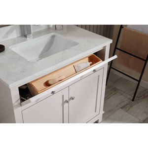 Legion Furniture WS2515-36-DW 36" DREAMY WHITE FINISH SOLID WOOD SINK VANITY  WITH 1' ARTIFICIAL STONE TOP