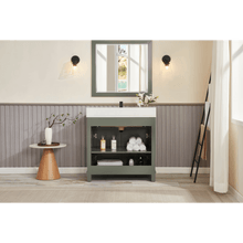 Load image into Gallery viewer, Legion Furniture WS2515-36-PG 36&quot; PEWTER GREEN FINISH SOLID WOOD SINK VANITY  WITH 1&#39; ARTIFICIAL STONE TOP