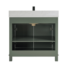 Load image into Gallery viewer, Legion Furniture WS2515-36-PG 36&quot; PEWTER GREEN FINISH SOLID WOOD SINK VANITY  WITH 1&#39; ARTIFICIAL STONE TOP