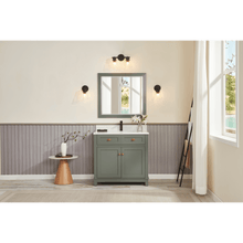 Load image into Gallery viewer, Legion Furniture WS2515-36-PG 36&quot; PEWTER GREEN FINISH SOLID WOOD SINK VANITY  WITH 1&#39; ARTIFICIAL STONE TOP