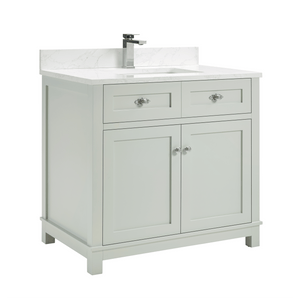 Legion Furniture WS2515-36-SS 36" SILVER STRAND FINISH SOLID WOOD SINK VANITY WITH 1" ARTIFICIAL STONE TOP