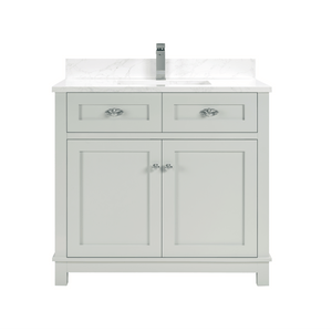 Legion Furniture WS2515-36-SS 36" SILVER STRAND FINISH SOLID WOOD SINK VANITY WITH 1" ARTIFICIAL STONE TOP