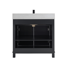 Load image into Gallery viewer, Legion Furniture WS2515-36-TB 36&quot; TRICORN BLACK FINISH SOLID WOOD SINK VANITY  WITH 1&#39; ARTIFICIAL STONE TOP