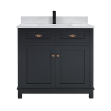 Load image into Gallery viewer, Legion Furniture WS2515-36-TB 36&quot; TRICORN BLACK FINISH SOLID WOOD SINK VANITY  WITH 1&#39; ARTIFICIAL STONE TOP