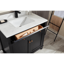 Load image into Gallery viewer, Legion Furniture WS2515-36-TB 36&quot; TRICORN BLACK FINISH SOLID WOOD SINK VANITY  WITH 1&#39; ARTIFICIAL STONE TOP