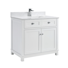 Load image into Gallery viewer, Legion Furniture WS2515-36-W 36&quot; WHITE FINISH SOLID WOOD SINK VANITY WITH 1&quot; ARTIFICIAL STONE TOP