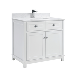 Legion Furniture WS2515-36-W 36" WHITE FINISH SOLID WOOD SINK VANITY WITH 1" ARTIFICIAL STONE TOP