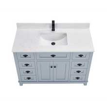 Load image into Gallery viewer, Legion Furniture WS2515-48-CD 48&quot; CADET FINISH SOLID WOOD SINK VANITY  WITH 1&#39; ARTIFICIAL STONE TOP