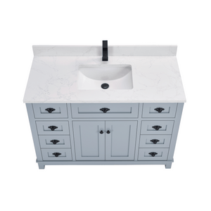 Legion Furniture WS2515-48-CD 48" CADET FINISH SOLID WOOD SINK VANITY  WITH 1' ARTIFICIAL STONE TOP