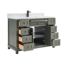 Load image into Gallery viewer, Legion Furniture WS2515-48-PG 48&quot; PEWTER GREEN FINISH SOLID WOOD SINK VANITY  WITH 1&#39; ARTIFICIAL STONE TOP