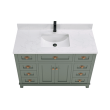 Load image into Gallery viewer, Legion Furniture WS2515-48-PG 48&quot; PEWTER GREEN FINISH SOLID WOOD SINK VANITY  WITH 1&#39; ARTIFICIAL STONE TOP