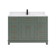 Load image into Gallery viewer, Legion Furniture WS2515-48-PG 48&quot; PEWTER GREEN FINISH SOLID WOOD SINK VANITY  WITH 1&#39; ARTIFICIAL STONE TOP