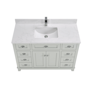 Legion Furniture WS2515-48-SS 48" SILVER STRAND FINISH SOLID WOOD SINK VANITY WITH 1" ARTIFICIAL STONE TOP