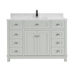 Legion Furniture WS2515-48-SS 48" SILVER STRAND FINISH SOLID WOOD SINK VANITY WITH 1" ARTIFICIAL STONE TOP