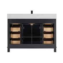 Load image into Gallery viewer, Legion Furniture WS2515-48-TB 48&quot; TRICORN BLACK FINISH SOLID WOOD SINK VANITY  WITH 1&#39; ARTIFICIAL STONE TOP