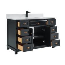 Load image into Gallery viewer, Legion Furniture WS2515-48-TB 48&quot; TRICORN BLACK FINISH SOLID WOOD SINK VANITY  WITH 1&#39; ARTIFICIAL STONE TOP