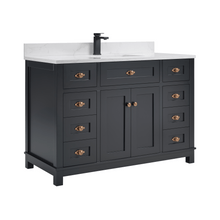 Load image into Gallery viewer, Legion Furniture WS2515-48-TB 48&quot; TRICORN BLACK FINISH SOLID WOOD SINK VANITY  WITH 1&#39; ARTIFICIAL STONE TOP