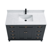 Load image into Gallery viewer, Legion Furniture WS2515-48-TB 48&quot; TRICORN BLACK FINISH SOLID WOOD SINK VANITY  WITH 1&#39; ARTIFICIAL STONE TOP