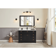 Load image into Gallery viewer, Legion Furniture WS2515-48-TB 48&quot; TRICORN BLACK FINISH SOLID WOOD SINK VANITY  WITH 1&#39; ARTIFICIAL STONE TOP