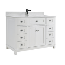 Load image into Gallery viewer, Legion Furniture WS2515-48-W 48&quot; WHITE FINISH SOLID WOOD SINK VANITY WITH 1&quot; ARTIFICIAL STONE TOP