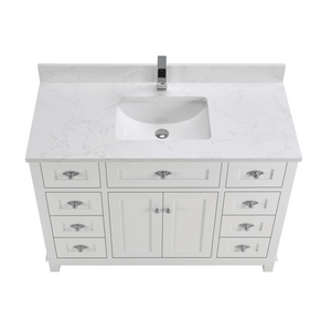 Legion Furniture WS2515-48-W 48" WHITE FINISH SOLID WOOD SINK VANITY WITH 1" ARTIFICIAL STONE TOP