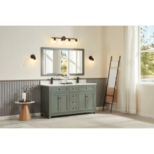Load image into Gallery viewer, Legion Furniture WS2515-60-PG 60&quot; PEWTER GREEN FINISH SOLID WOOD SINK VANITY  WITH 1&#39; ARTIFICIAL STONE TOP
