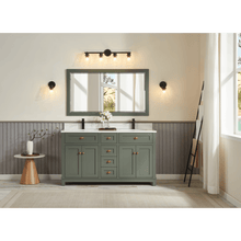 Load image into Gallery viewer, Legion Furniture WS2515-60-PG 60&quot; PEWTER GREEN FINISH SOLID WOOD SINK VANITY  WITH 1&#39; ARTIFICIAL STONE TOP