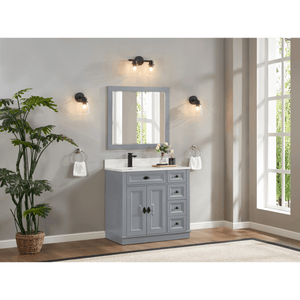 Legion Furniture WS2516-36-CD 36" CADET FINISH SOLID WOOD SINK VANITY  WITH 1' ARTIFICIAL STONE TOP