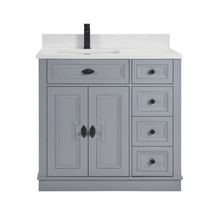 Load image into Gallery viewer, Legion Furniture WS2516-36-CD 36&quot; CADET FINISH SOLID WOOD SINK VANITY  WITH 1&#39; ARTIFICIAL STONE TOP