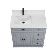 Load image into Gallery viewer, Legion Furniture WS2516-36-CD 36&quot; CADET FINISH SOLID WOOD SINK VANITY  WITH 1&#39; ARTIFICIAL STONE TOP