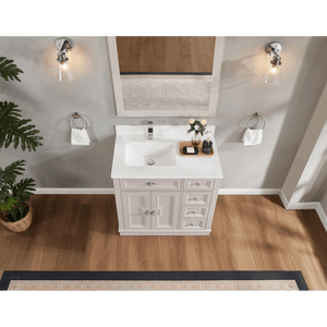 Legion Furniture WS2516-36-DW 36" DREAMY WHITE FINISH SOLID WOOD SINK VANITY  WITH 1' ARTIFICIAL STONE TOP