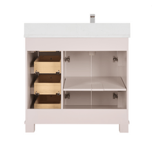 Load image into Gallery viewer, Legion Furniture WS2516-36-DW 36&quot; DREAMY WHITE FINISH SOLID WOOD SINK VANITY  WITH 1&#39; ARTIFICIAL STONE TOP