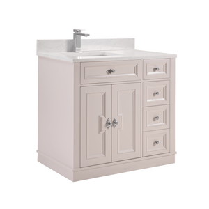 Legion Furniture WS2516-36-DW 36" DREAMY WHITE FINISH SOLID WOOD SINK VANITY  WITH 1' ARTIFICIAL STONE TOP