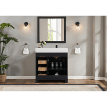 Load image into Gallery viewer, Legion Furniture WS2516-36-TB 36&quot; TRICORN BLACK FINISH SOLID WOOD SINK VANITY  WITH 1&#39; ARTIFICIAL STONE TOP