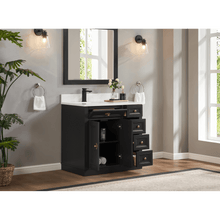 Load image into Gallery viewer, Legion Furniture WS2516-36-TB 36&quot; TRICORN BLACK FINISH SOLID WOOD SINK VANITY  WITH 1&#39; ARTIFICIAL STONE TOP