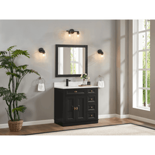 Load image into Gallery viewer, Legion Furniture WS2516-36-TB 36&quot; TRICORN BLACK FINISH SOLID WOOD SINK VANITY  WITH 1&#39; ARTIFICIAL STONE TOP