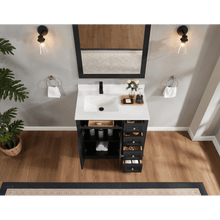 Load image into Gallery viewer, Legion Furniture WS2516-36-TB 36&quot; TRICORN BLACK FINISH SOLID WOOD SINK VANITY  WITH 1&#39; ARTIFICIAL STONE TOP