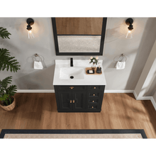Load image into Gallery viewer, Legion Furniture WS2516-36-TB 36&quot; TRICORN BLACK FINISH SOLID WOOD SINK VANITY  WITH 1&#39; ARTIFICIAL STONE TOP