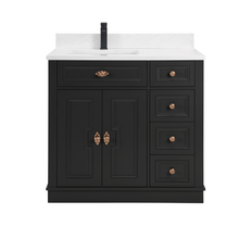 Load image into Gallery viewer, Legion Furniture WS2516-36-TB 36&quot; TRICORN BLACK FINISH SOLID WOOD SINK VANITY  WITH 1&#39; ARTIFICIAL STONE TOP