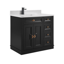 Load image into Gallery viewer, Legion Furniture WS2516-36-TB 36&quot; TRICORN BLACK FINISH SOLID WOOD SINK VANITY  WITH 1&#39; ARTIFICIAL STONE TOP