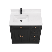 Load image into Gallery viewer, Legion Furniture WS2516-36-TB 36&quot; TRICORN BLACK FINISH SOLID WOOD SINK VANITY  WITH 1&#39; ARTIFICIAL STONE TOP