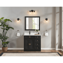 Load image into Gallery viewer, Legion Furniture WS2516-36-TB 36&quot; TRICORN BLACK FINISH SOLID WOOD SINK VANITY  WITH 1&#39; ARTIFICIAL STONE TOP