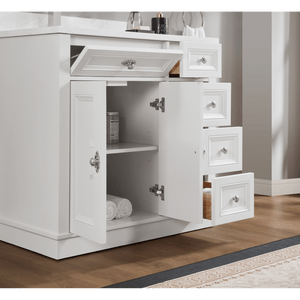 Legion Furniture WS2516-36-W 36" WHITE FINISH SOLID WOOD SINK VANITY WITH 1" ARTIFICIAL STONE TOP