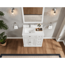 Load image into Gallery viewer, Legion Furniture WS2516-36-W 36&quot; WHITE FINISH SOLID WOOD SINK VANITY WITH 1&quot; ARTIFICIAL STONE TOP